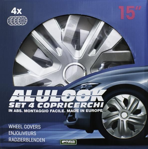 Cora Set of 4 15'' Alulook Raven Wheel Covers