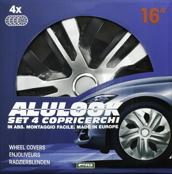 Cora Set 4 copricerchi 16'' Alulook Raven Mix