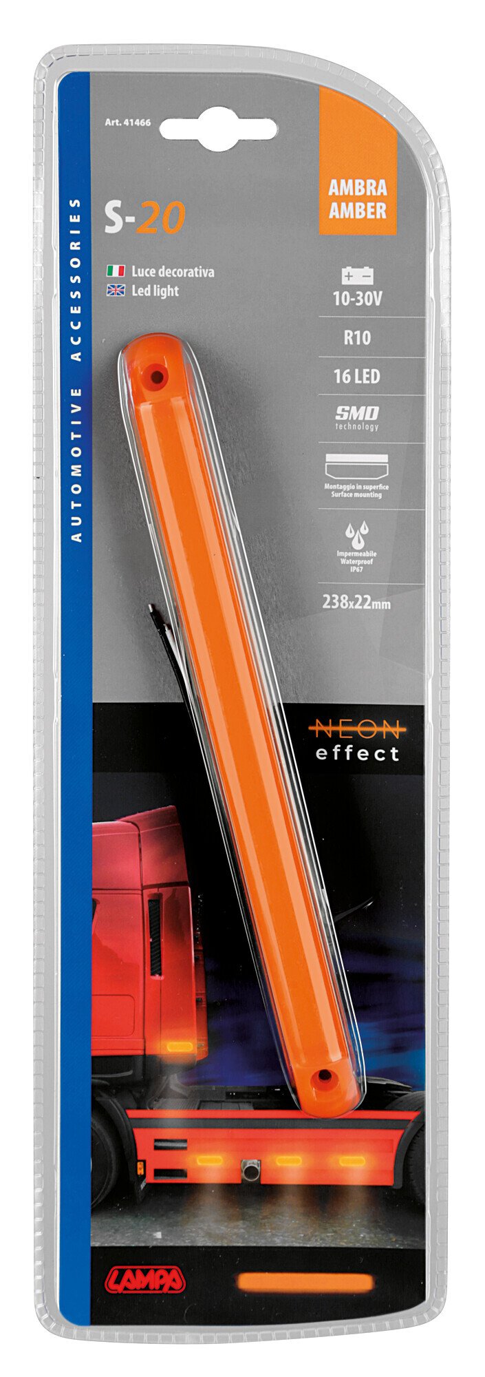 Lampa Luce decorativa - 16 Led - 12/24V - Arancio 41466