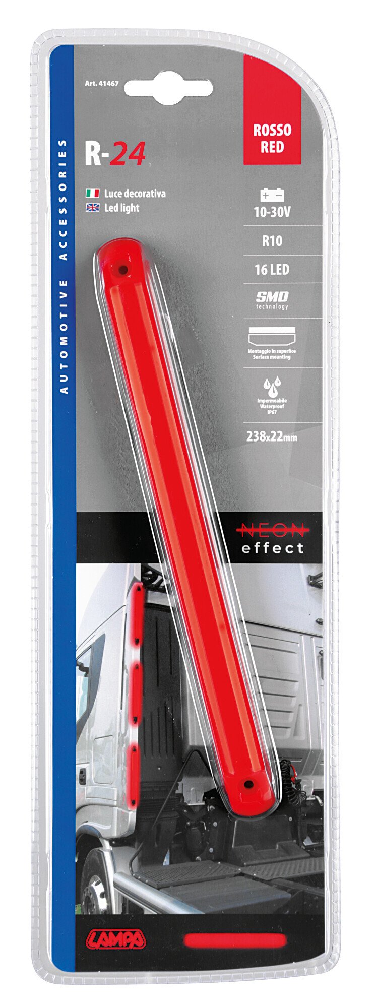 Lampa Luce decorativa - 16 Led - 12/24V - Rosso 41467