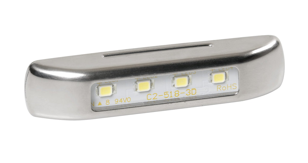 Lampa Luce Decorativa 4 LED 12/24V Bianco Cover Inox
