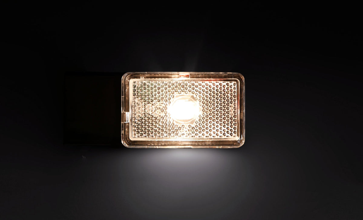 Lampa Luce Ingombro con Catarifrangente e Staffa 12/24V - Bianca