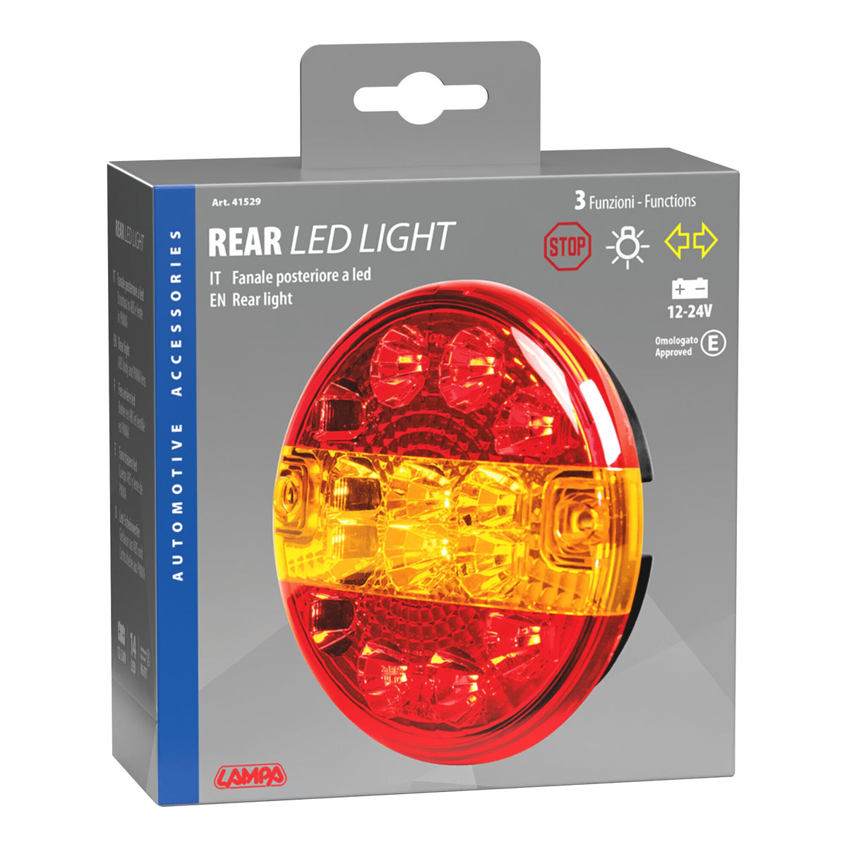 Lampa Fanale rotondo posteriore Led 3 funzioni, 12/24V 41529