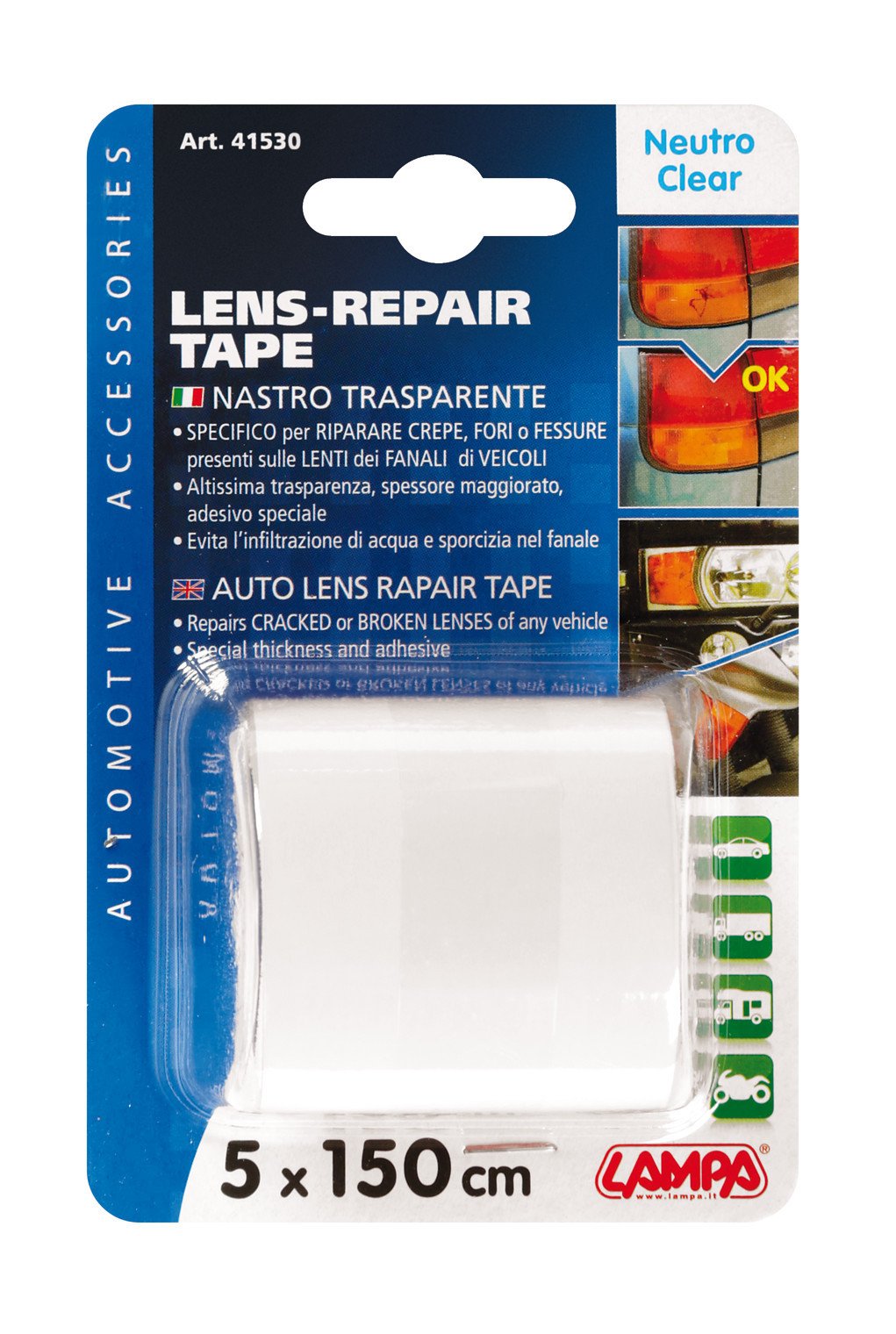 Lampa Nastro Adesivo Riparazione Fanali 5x150 cm Neutro