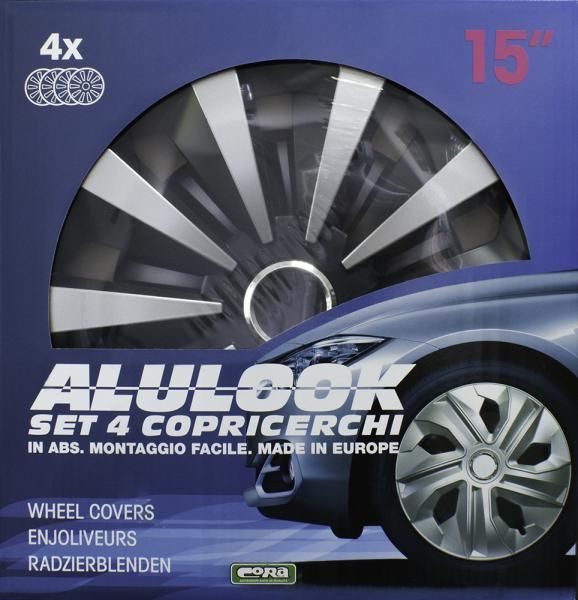 Cora Set of 4 15'' Alulook Fox Mix Wheel Covers
