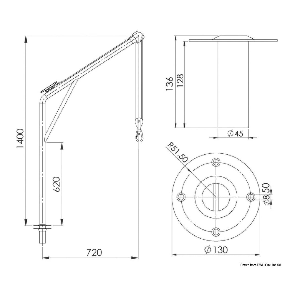 Osculati Stainless steel davit 42.352.01 - 1 Pair 42.352.01