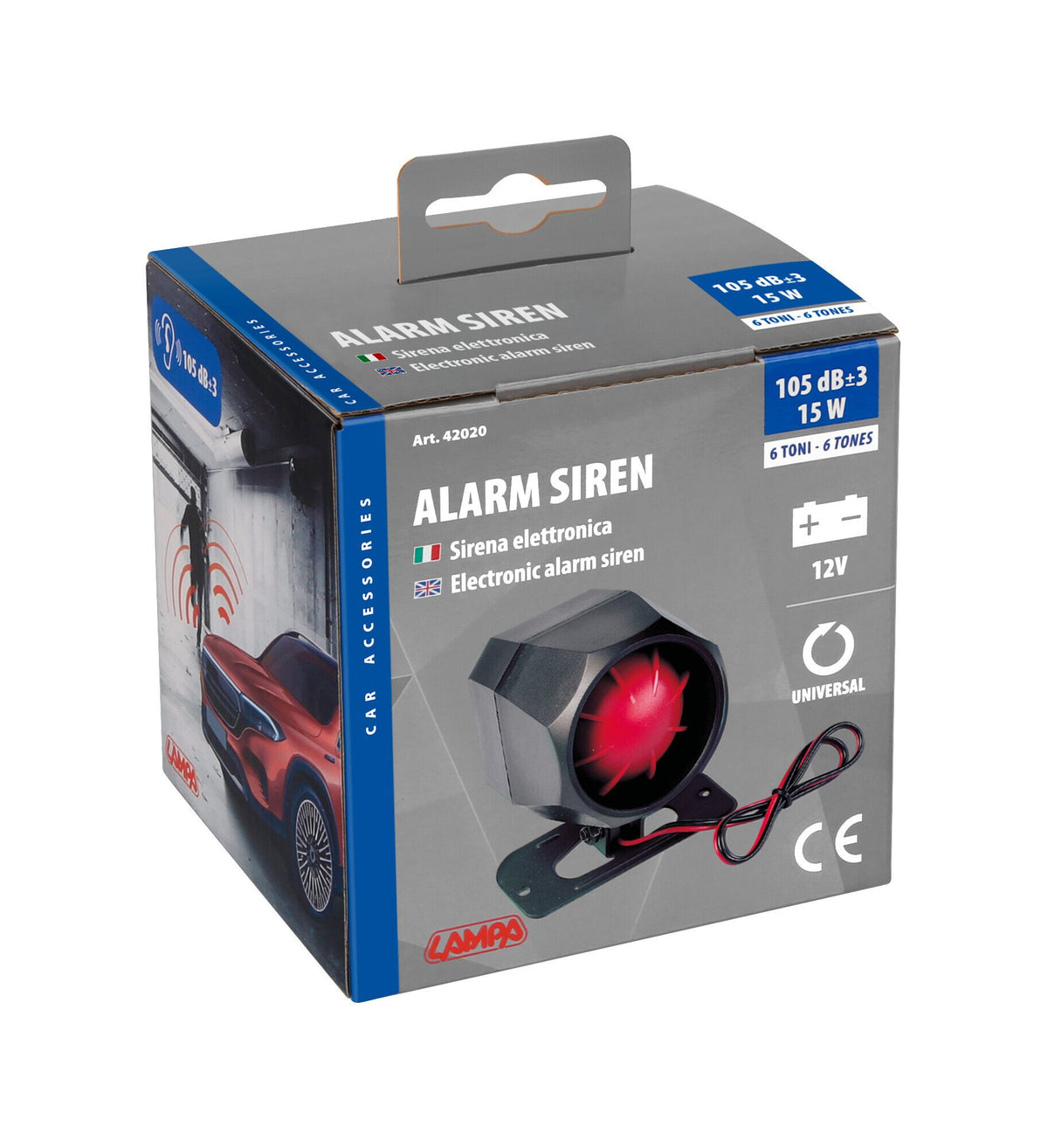 Lampa Sirena elettronica 12V - 1,2A - 125 dB 42020