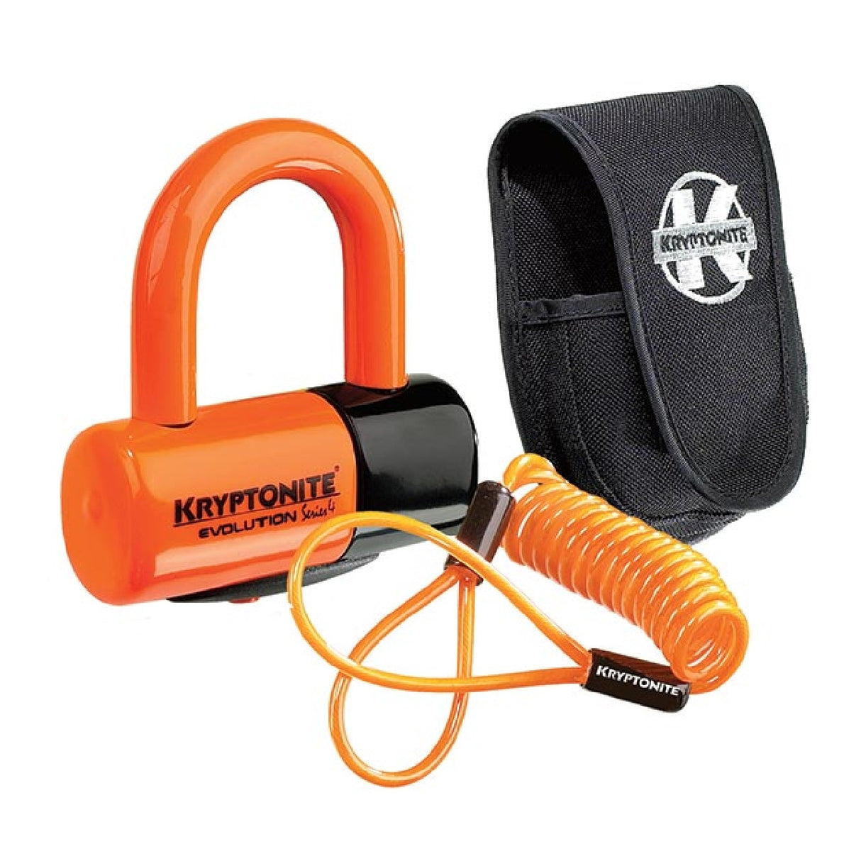 Kryptonite EVOLUTION Bremsscheibenschloss, Farbe Orange, Gehäuse, Kabelerinnerung