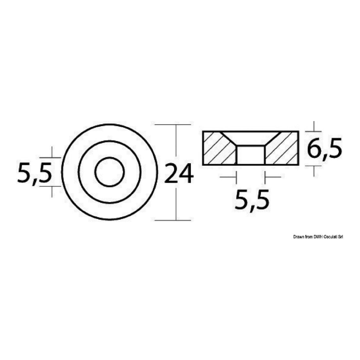 Osculati Unterlegscheibe Anode Mercury/Mariner/Mercruiser 43.239.13