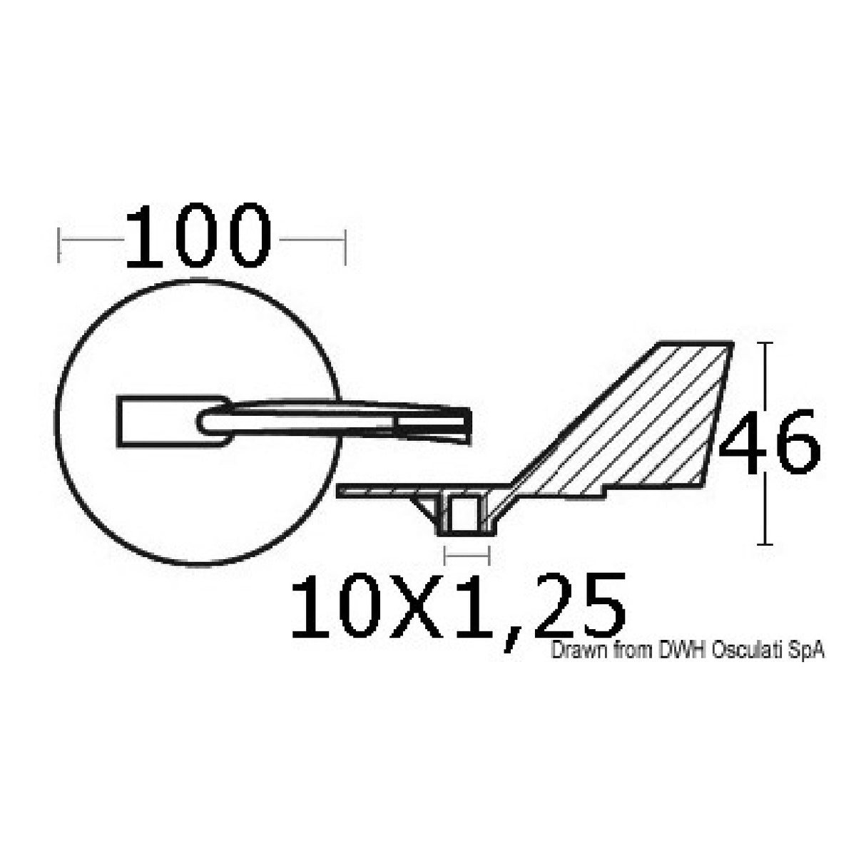 Osculati Flosse für Yamaha 150/225 PS 2/4 Takt 43.252.80