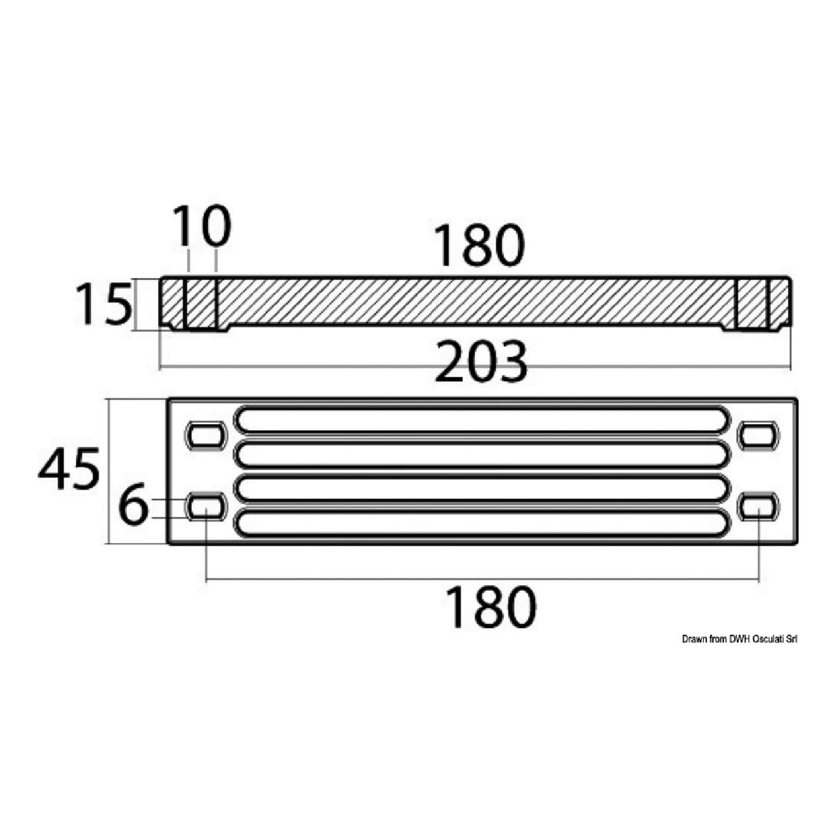 Osculati Anode for Yamaha/Mariner Stand Bar 43.254.04