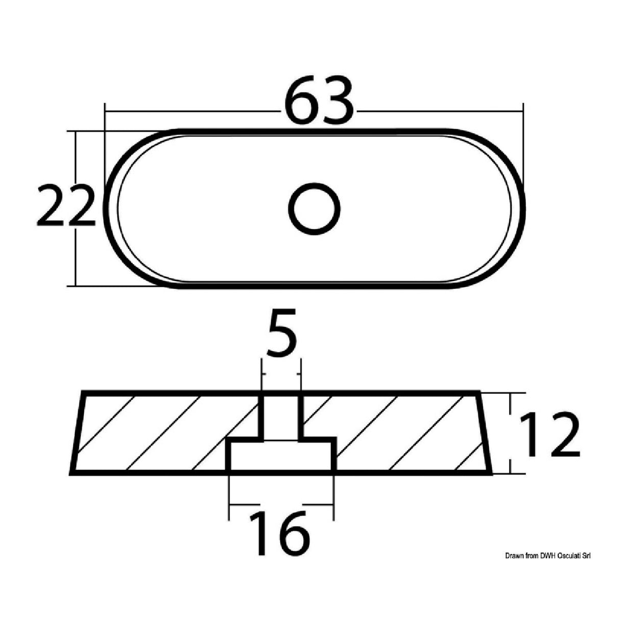 Ánodo de pie Osculati para motores Yamaha de 4 tiempos de 6/8/9,9 HP 43.260.04