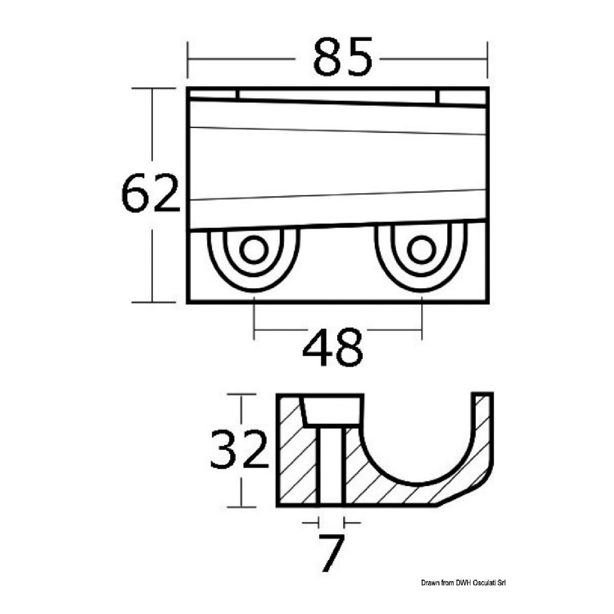 Ánodo para motor fueraborda Osculati 40/50 HP 4 tiempos 43.264.00