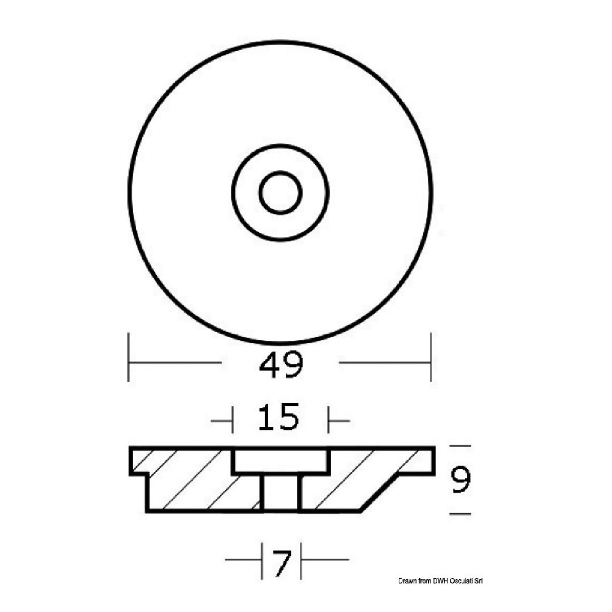 Osculati Plate anode 43.272.40 43.272.40