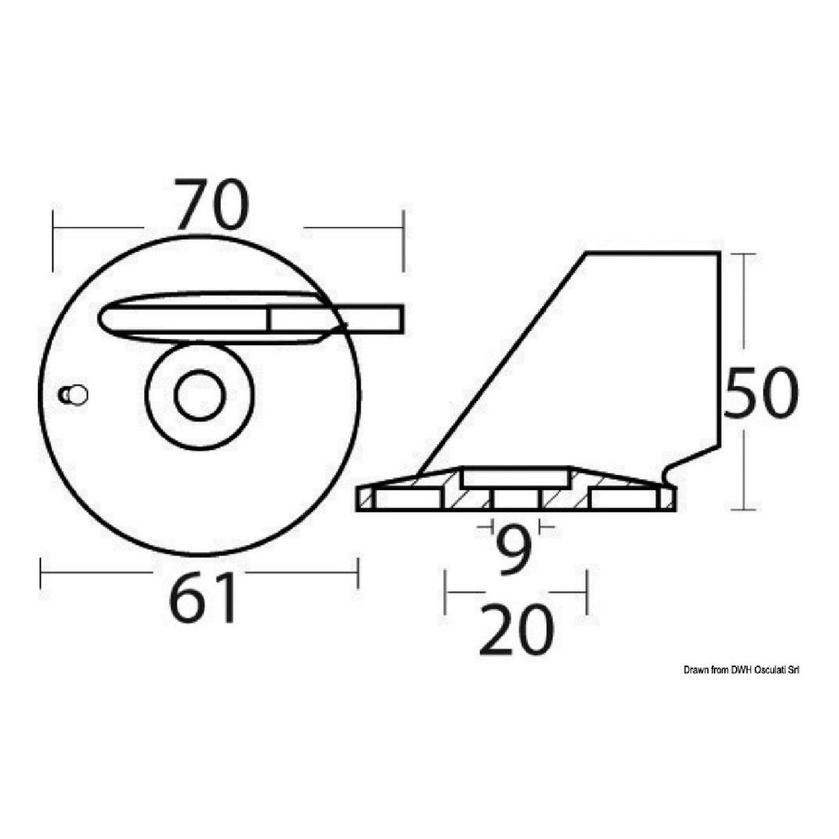Aleta Osculati para OMC / JOHNSON / EVINRUDE 40/70 4 tiempos 43.272.82