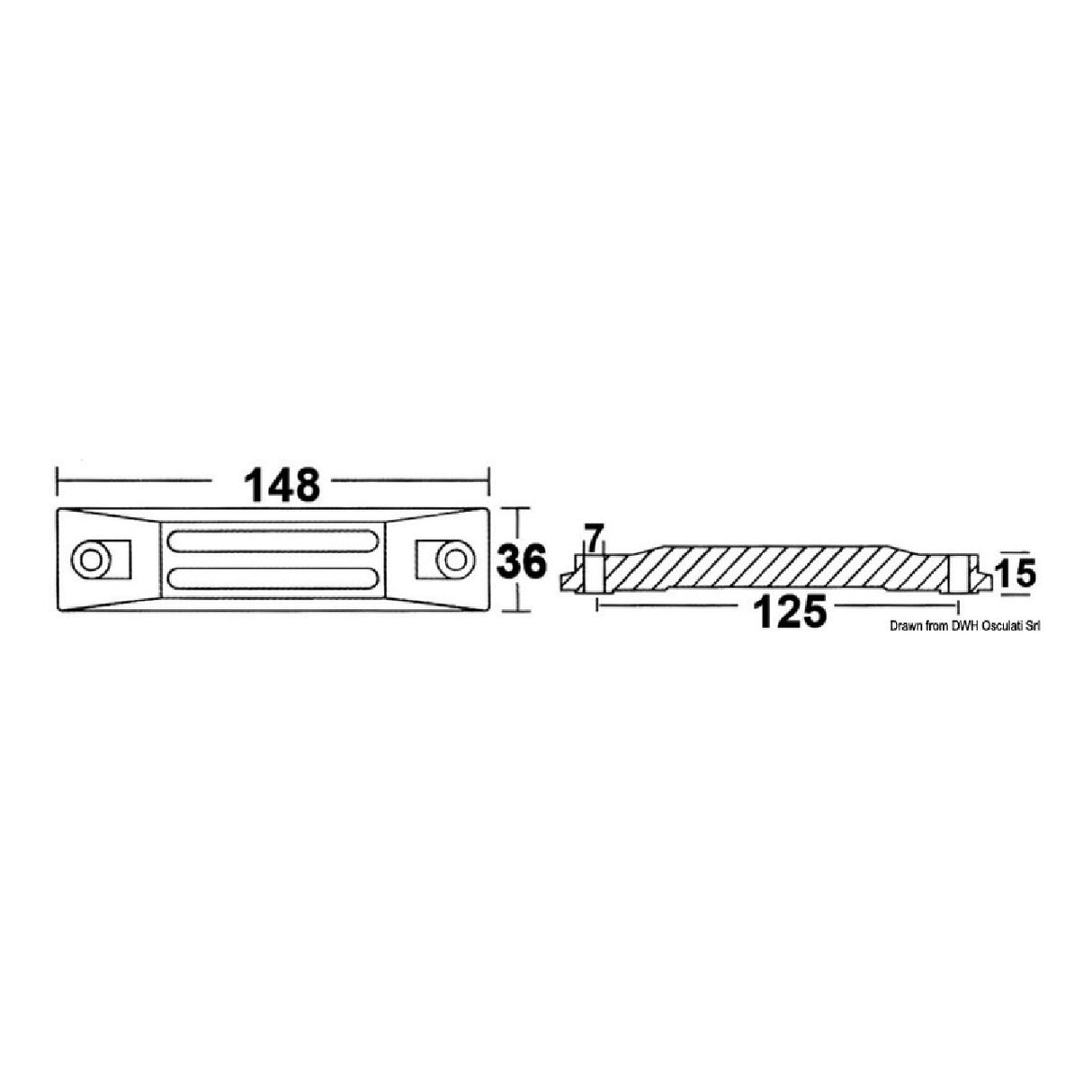 Osculati Anodenplatte für Honda 35/50 PS 43.290.00