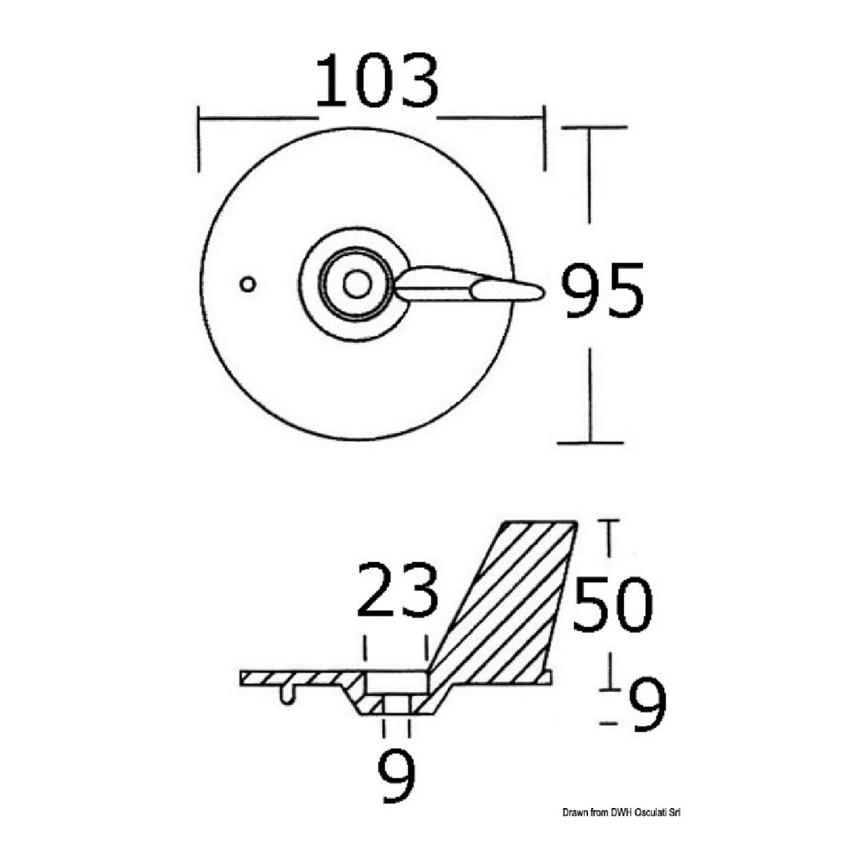 Osculati Anode fin Honda 25/50 HP 43.291.00