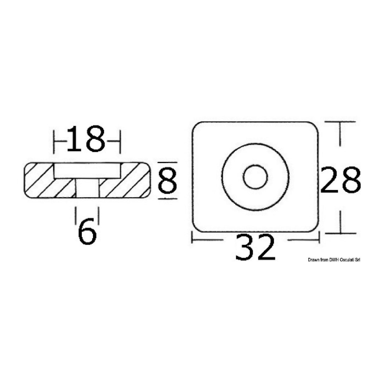 Osculati Anode Plate for Honda 8/20 HP 43.292.00