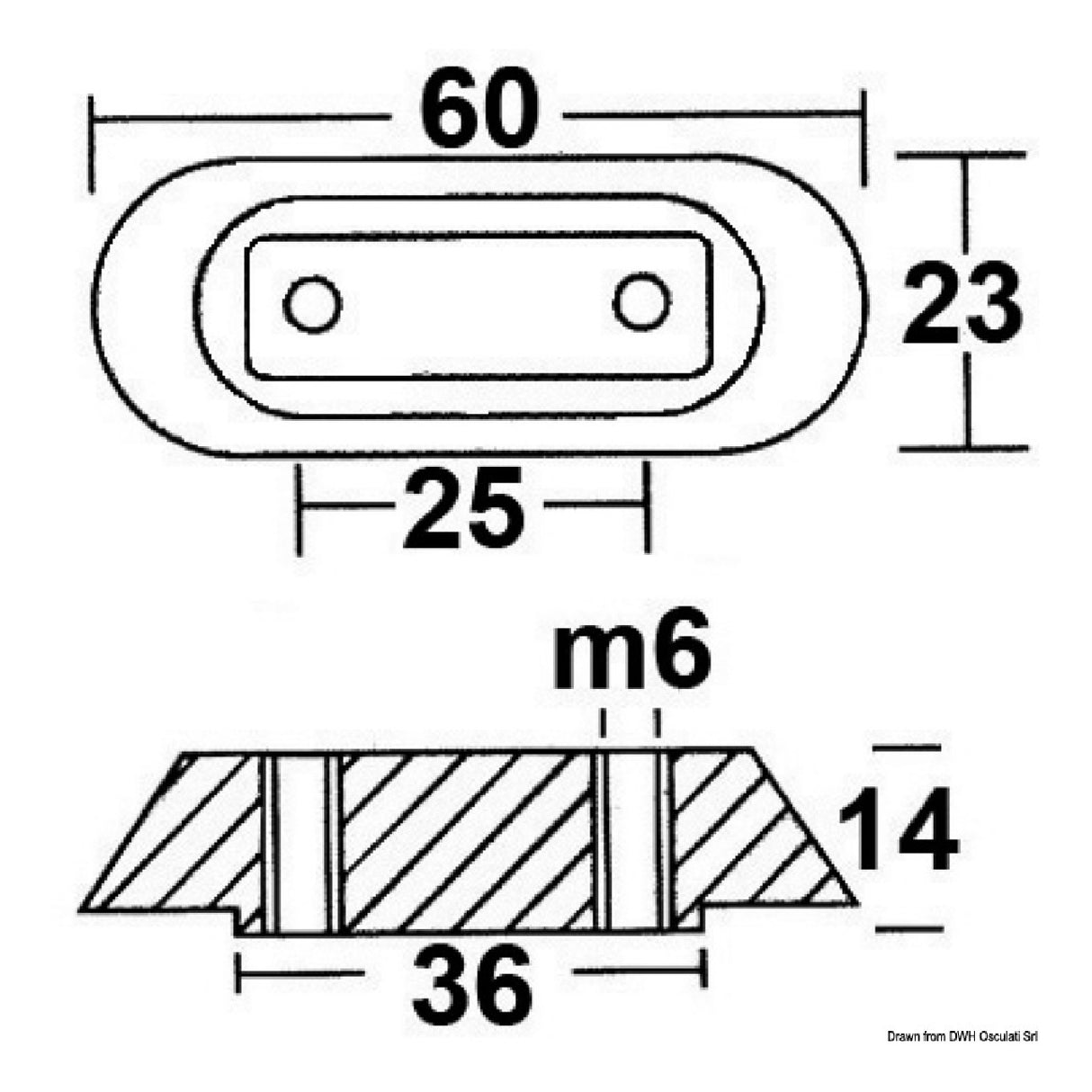 Osculati Anode Plate Honda 10/50 HP 43.315.21