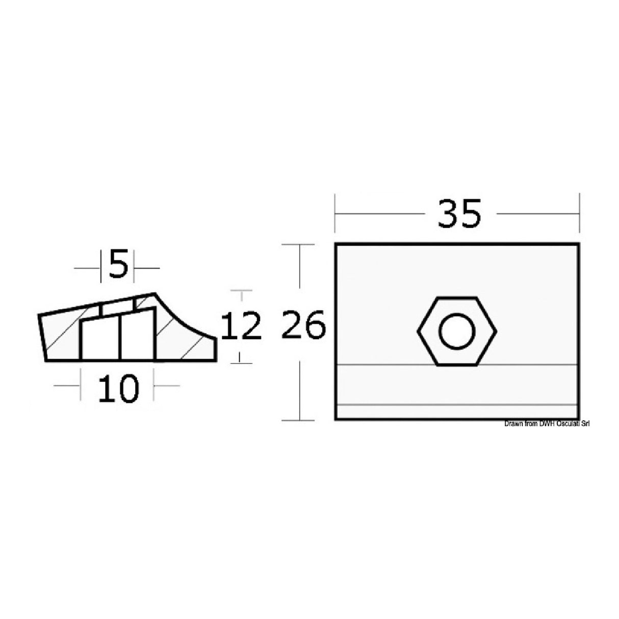 Osculati Placchetta per 9,9-15 Hp 2 tempi + 8/9,9/15 4 tempi 43.315.30