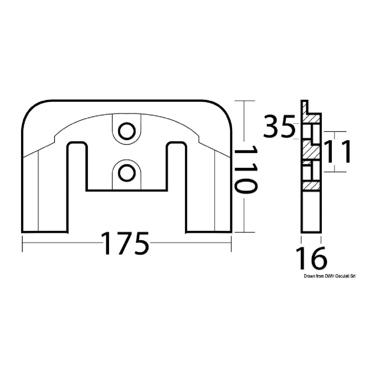 Osculati Plate for Bravo MERCURY / MARINER / MERCRUISER 43.435.20