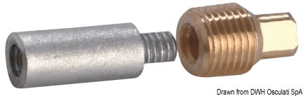 Osculati Volvo Ánodo 85 mm x diámetro 1/2 pulgada BSPT 43.540.11
