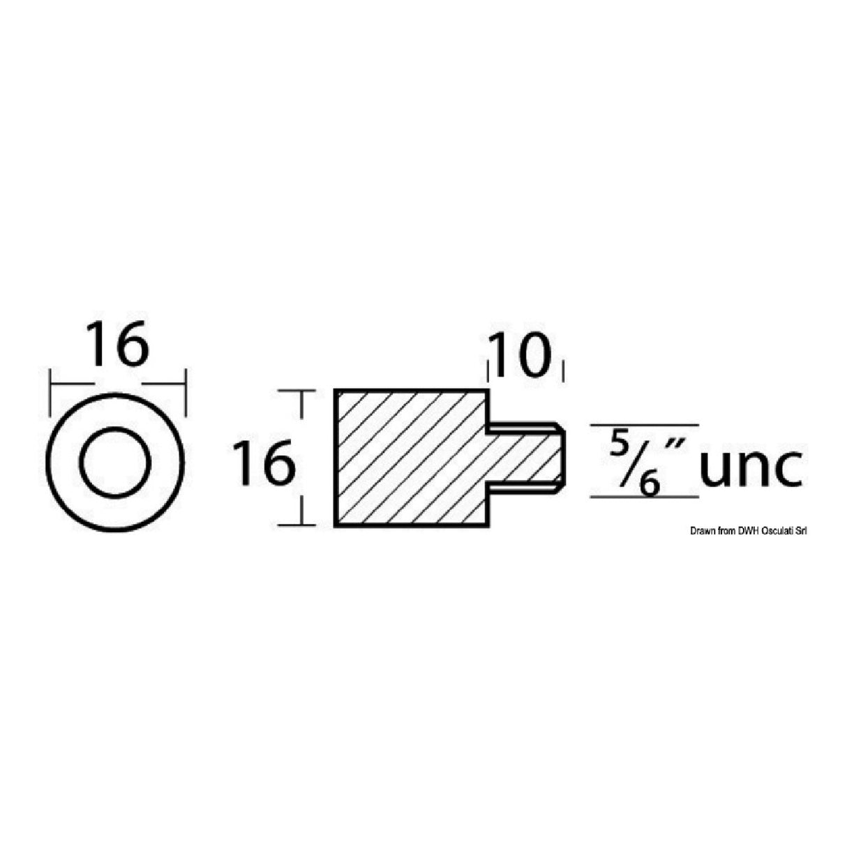 Osculati Volvo anode m/f 5/16 inch 43.540.15