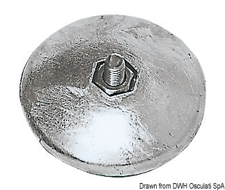 Osculati 70 mm rose anode, paired, 160 g, aluminium 43.601.02