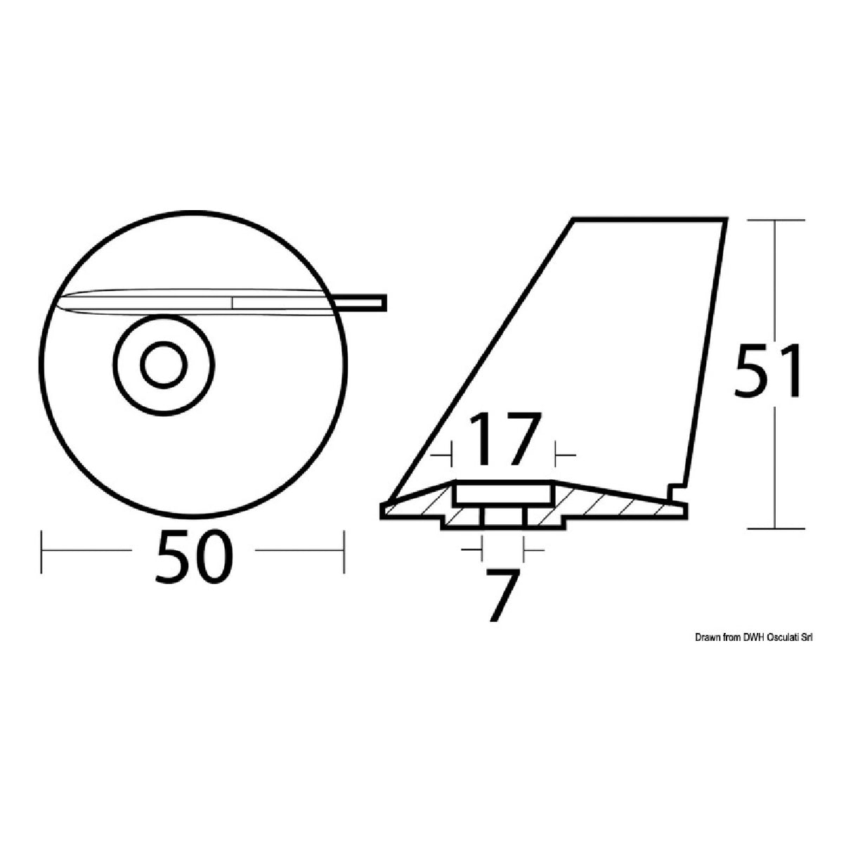 Osculati Flosse für 35/40 PS 43.640.01