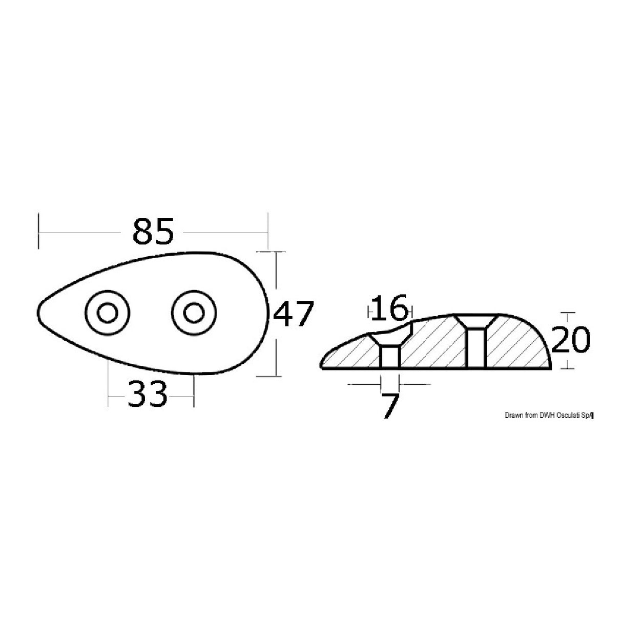 Osculati Seifenstückanode 43.701.00