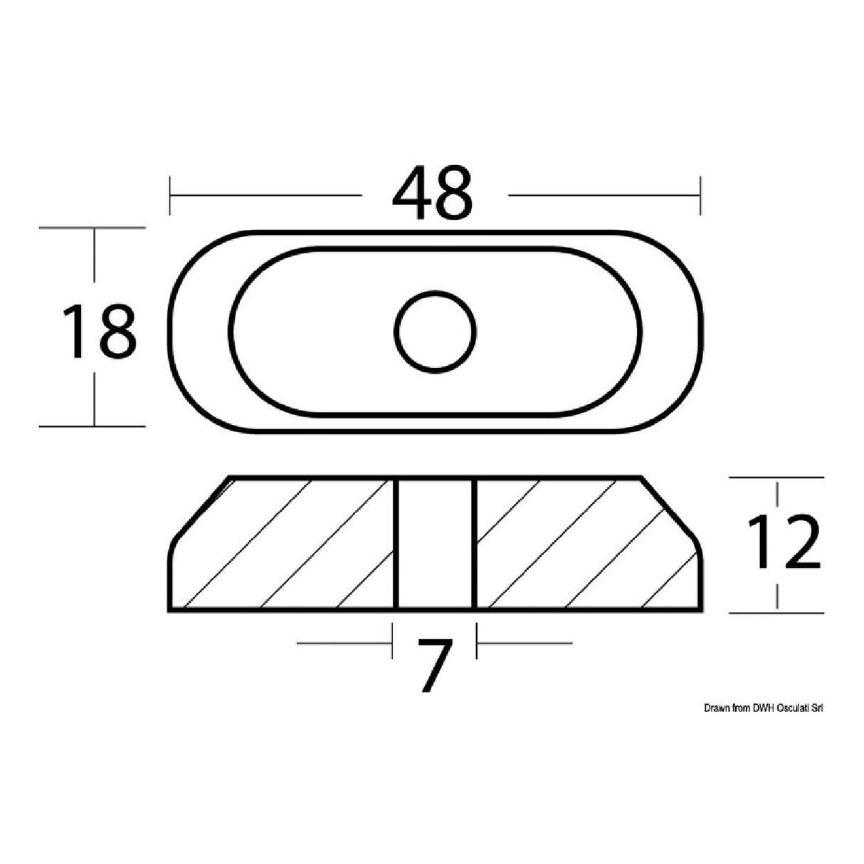 Placa Osculati 2-5 HP sin inserto con diámetro de agujero 7 43.903.30