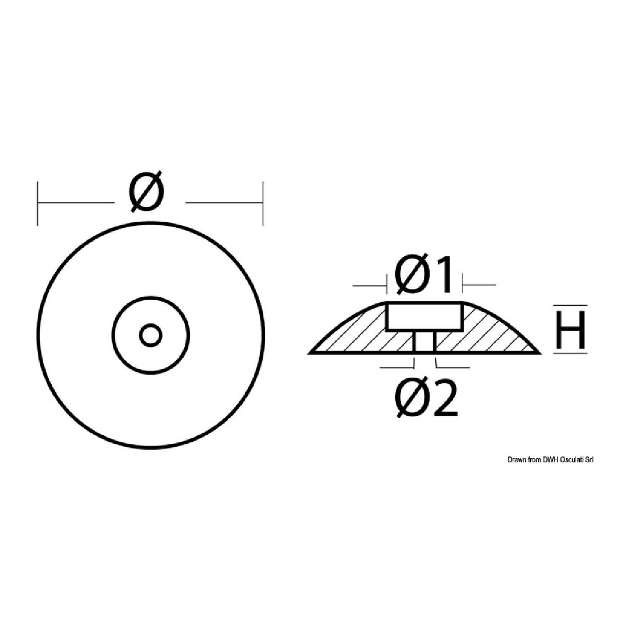 Osculati Heavy duty rose anode to be bolted 43.914.97