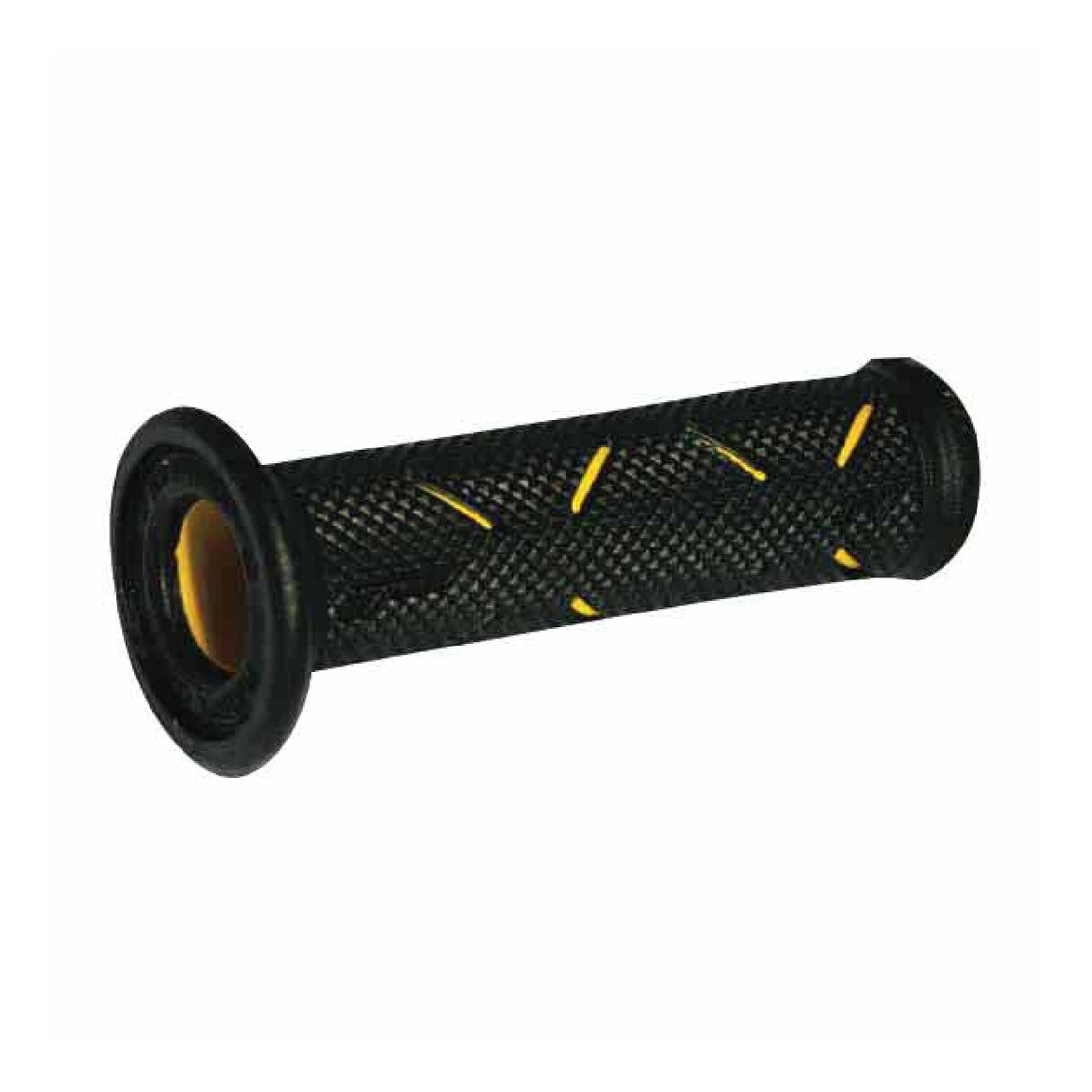 Puños de carretera para motocicleta Progrip universales perforados 717 de doble densidad, color amarillo