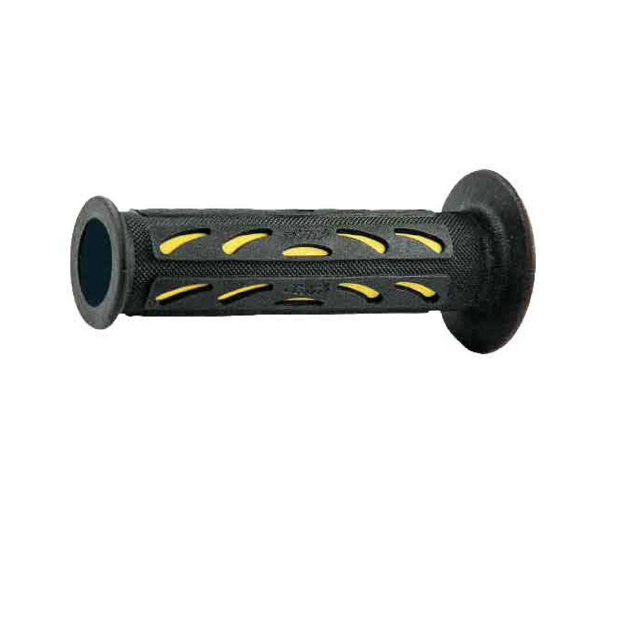 Puños de carretera para motocicleta Progrip universales perforados 724 de doble densidad, color amarillo