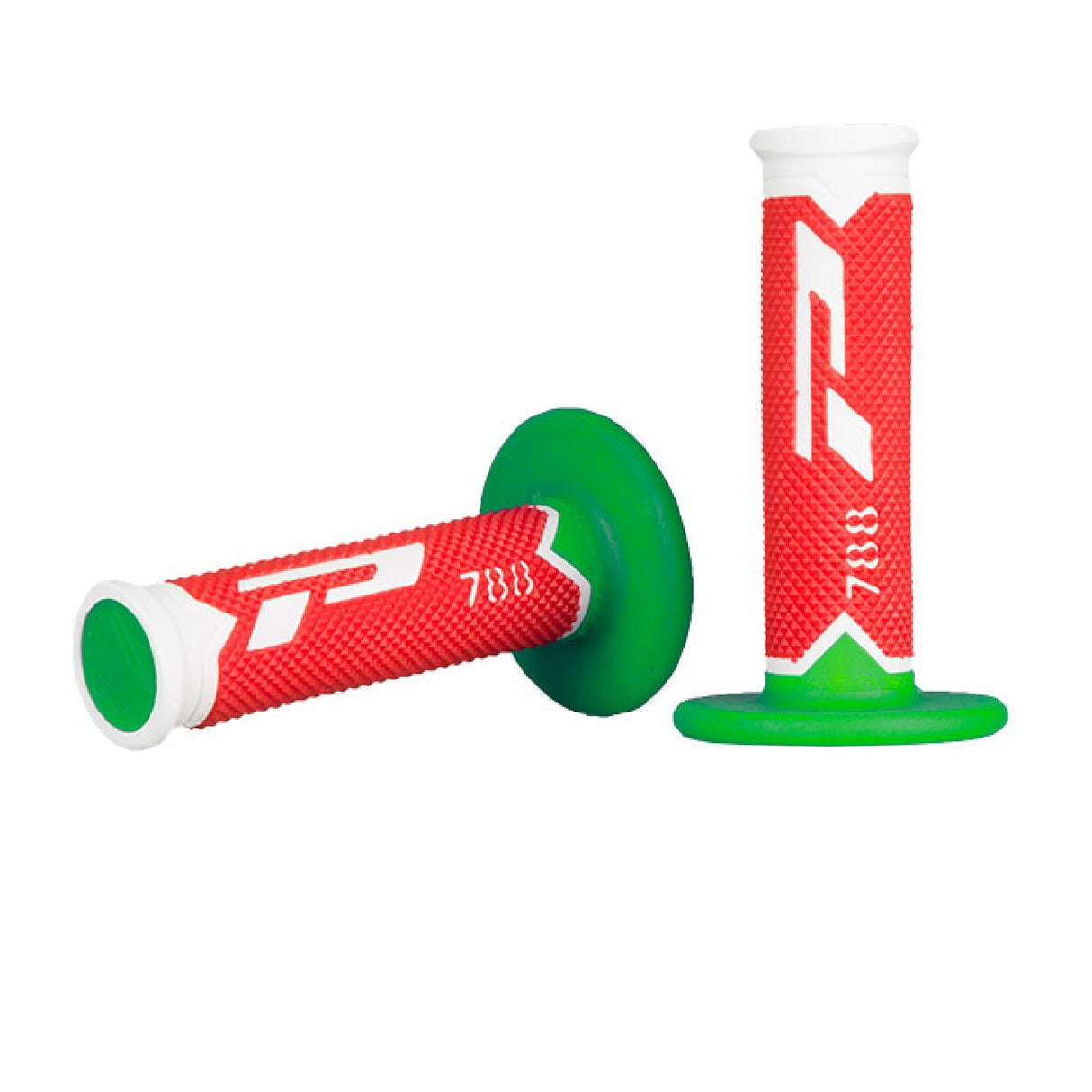 Progrip Motocross-Griffe Td Weiß-Rot-Grün