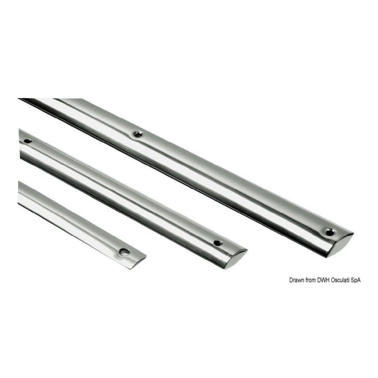 Osculati Mezzo tondo in acciaio inox AISI 316 lucidato a specchio 44.480.03