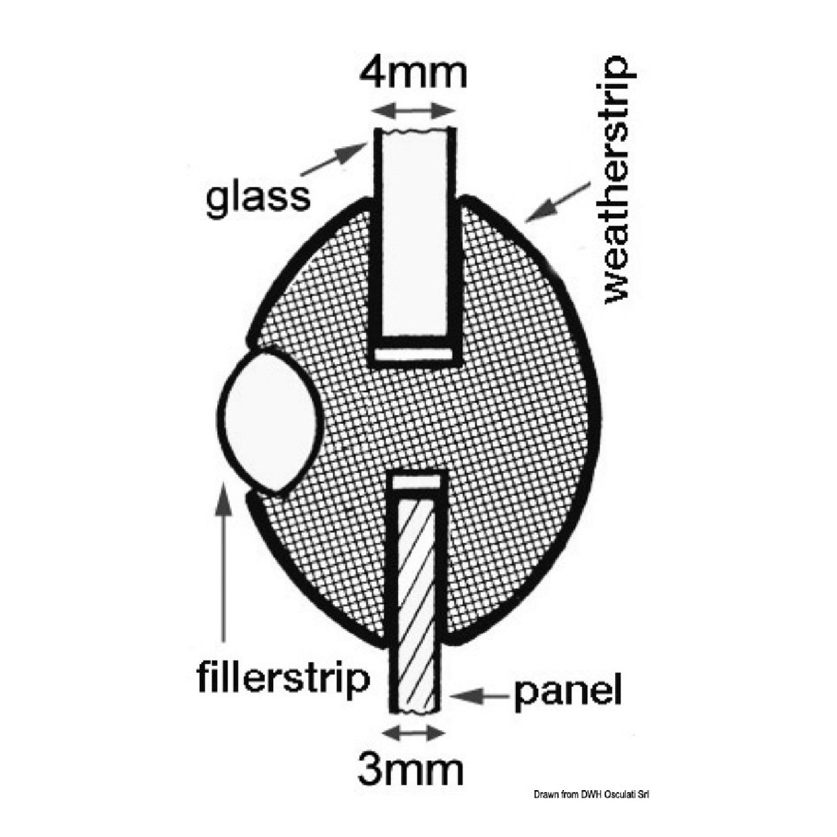 Tessilmare Fensterdichtungsprofil – 1 x 24-Meter-Rolle