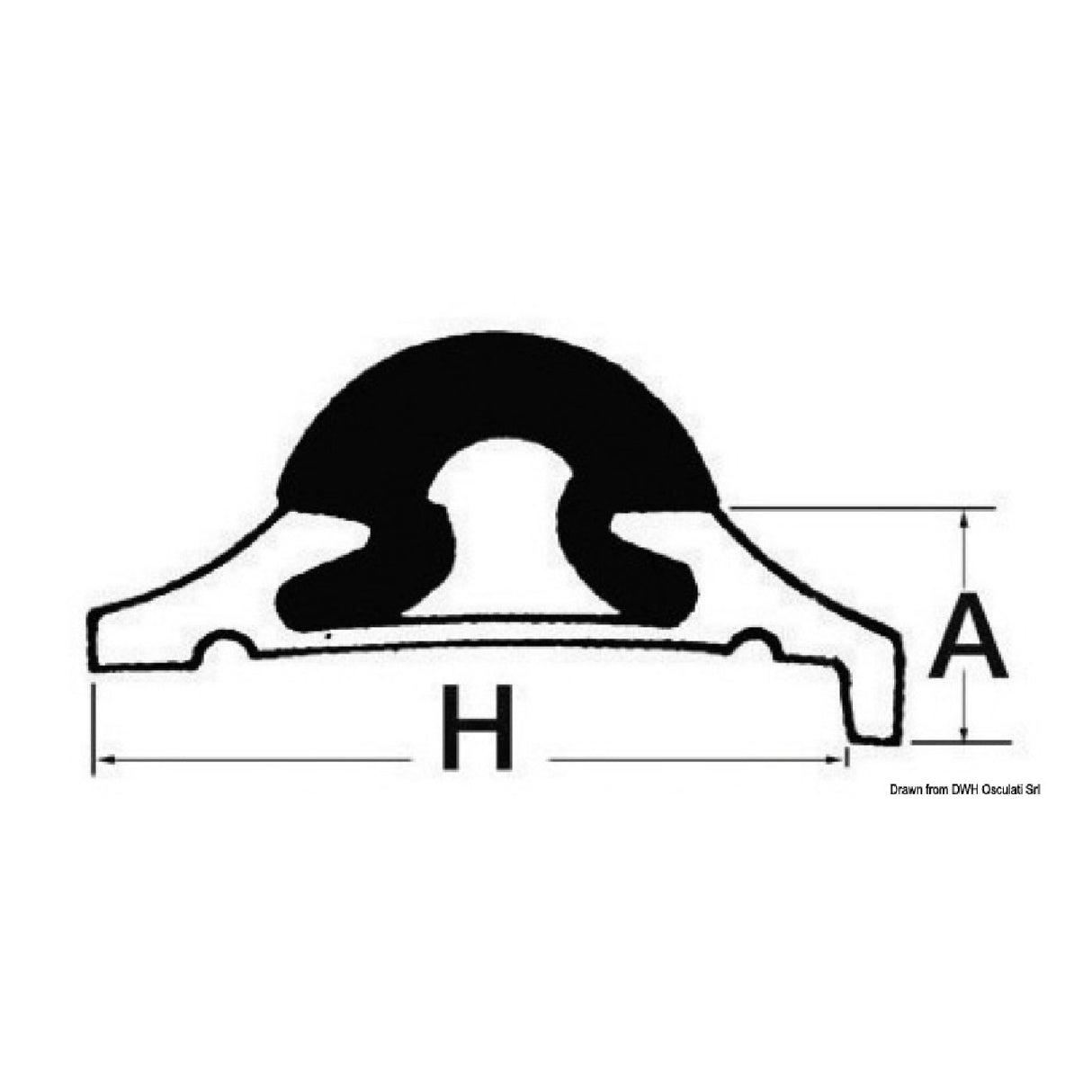 Inserto de PVC negro Tessilmare para 44.485.65 - 1 Bobina de 24 metros