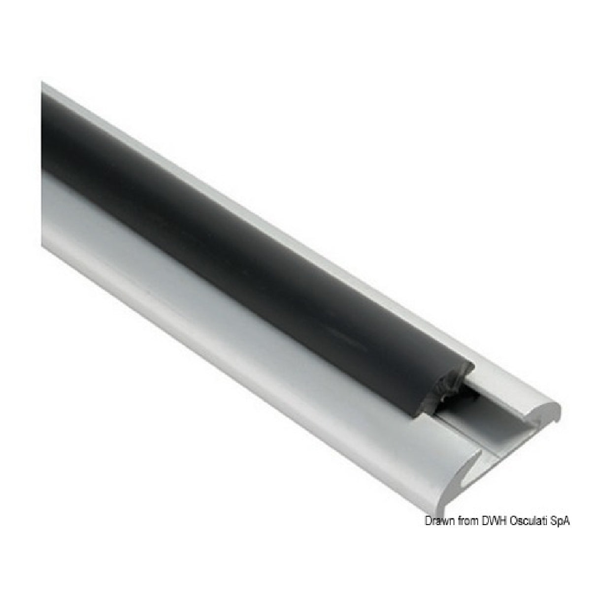 Osculati Profilo parabordo alluminio anodizzato 56 x 14+5mm barre da 6 mt 44.486.10