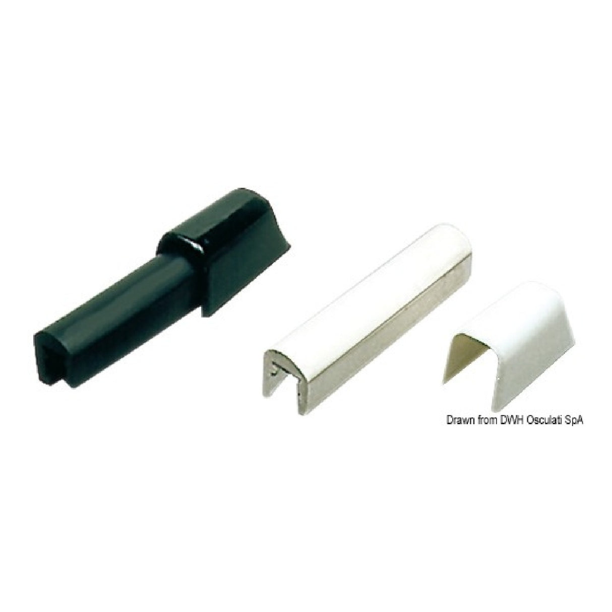 Perfil de defensa de PVC Osculati 36 x 38 mm negro 44.488.45 - 1 bobina de 24 metros 44.488.45