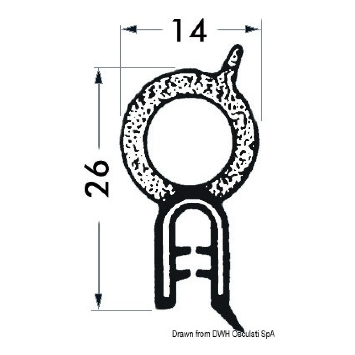 Osculati Profilo per bordare vetroresina 44.493.00