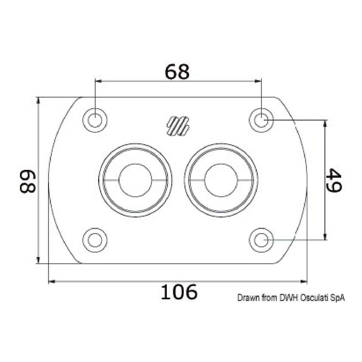 Ultraflex Watertight Double Hydraulic Hose Bulkhead Kit for Steering System