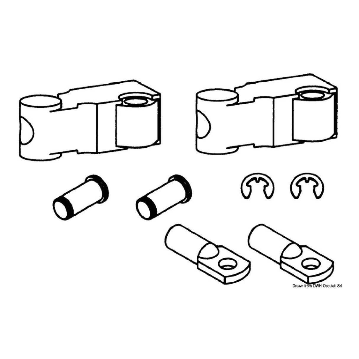 Remote control cable adaptation kit for engines of various brands 45.100.12