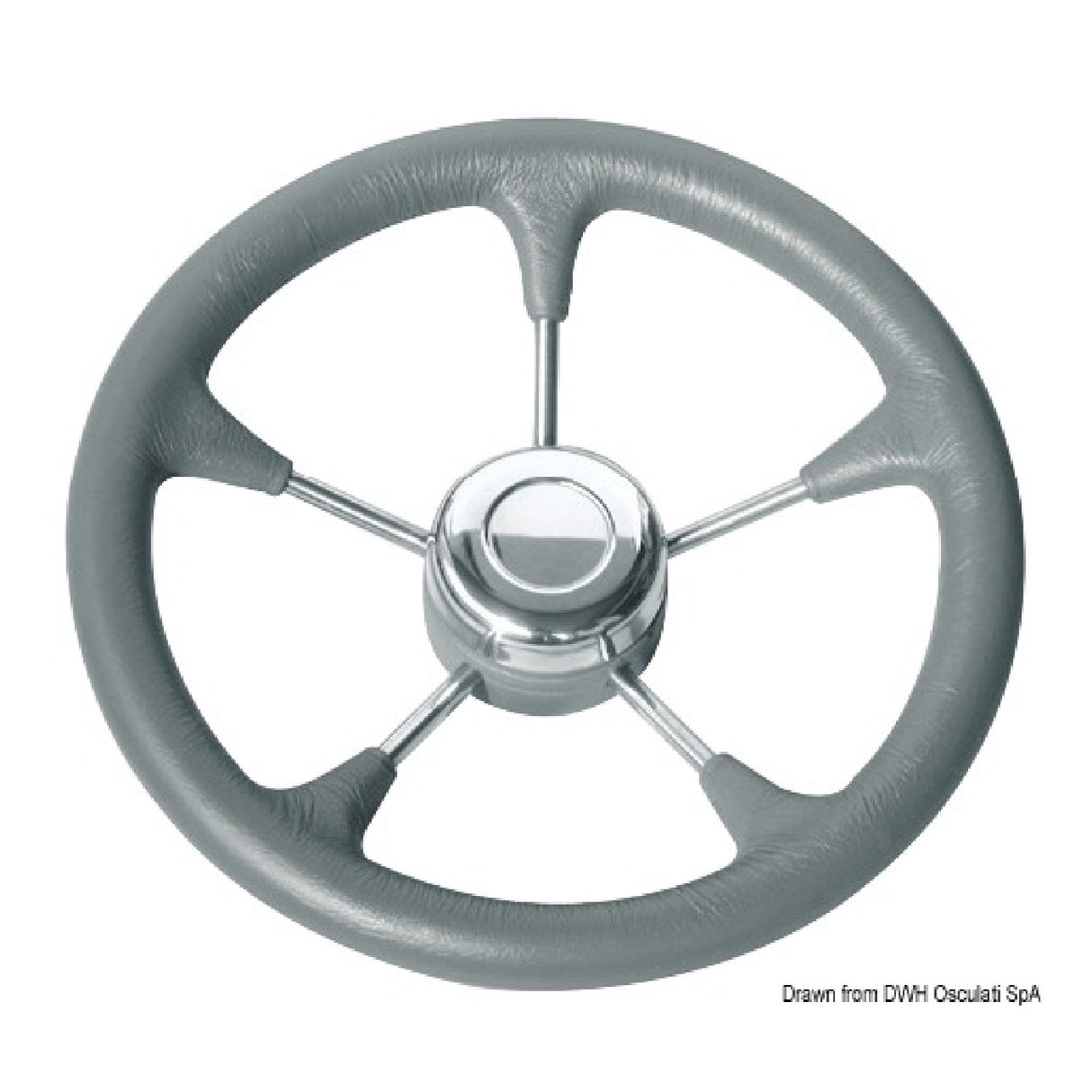 Osculati Soft polyurethane steering wheel with stainless steel spokes 45.127.01