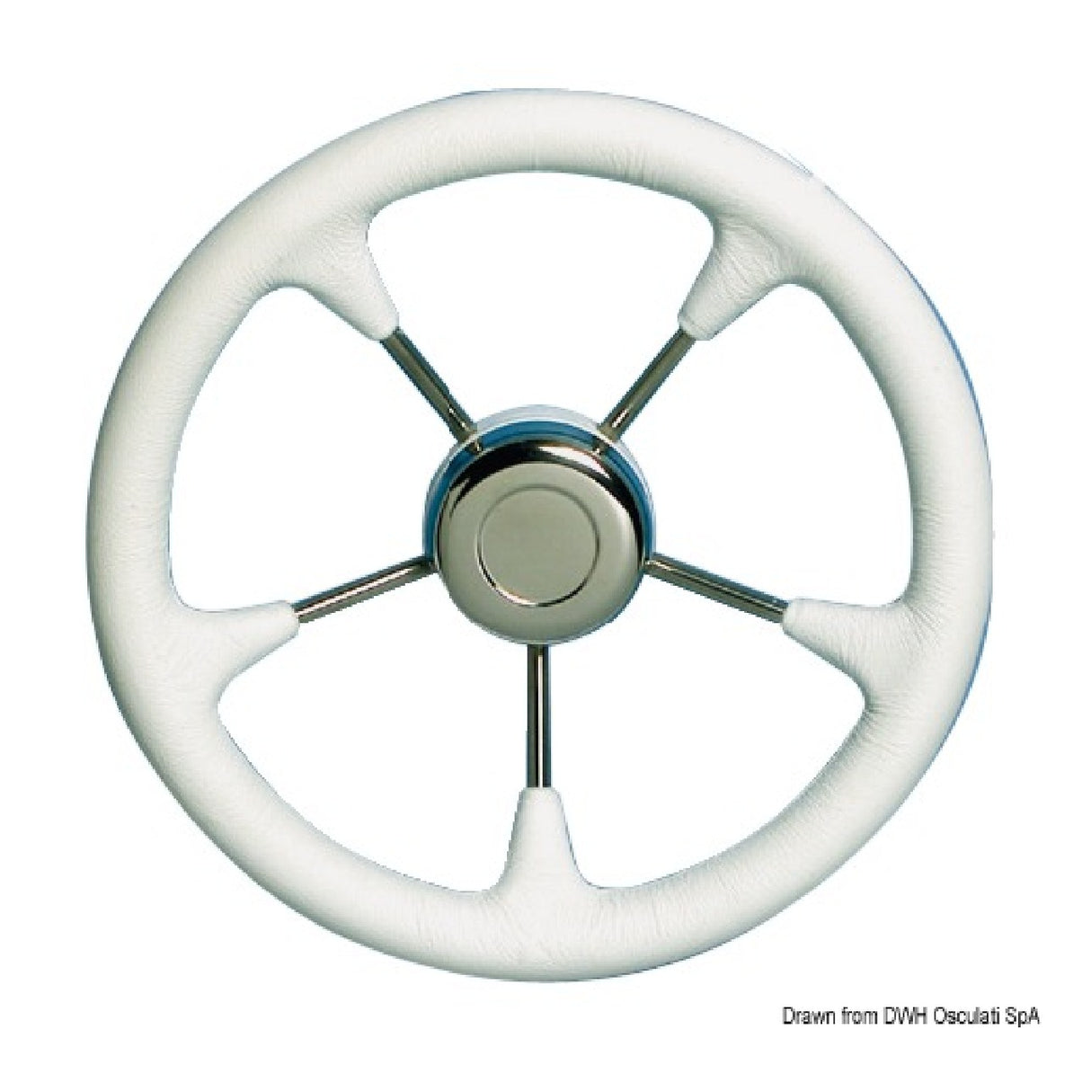 Osculati Soft polyurethane steering wheel with stainless steel spokes 45.127.01