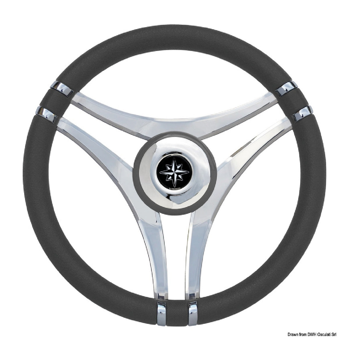 Osculati Volante Impact con razze in acciaio inox 350 mm 45.141.01