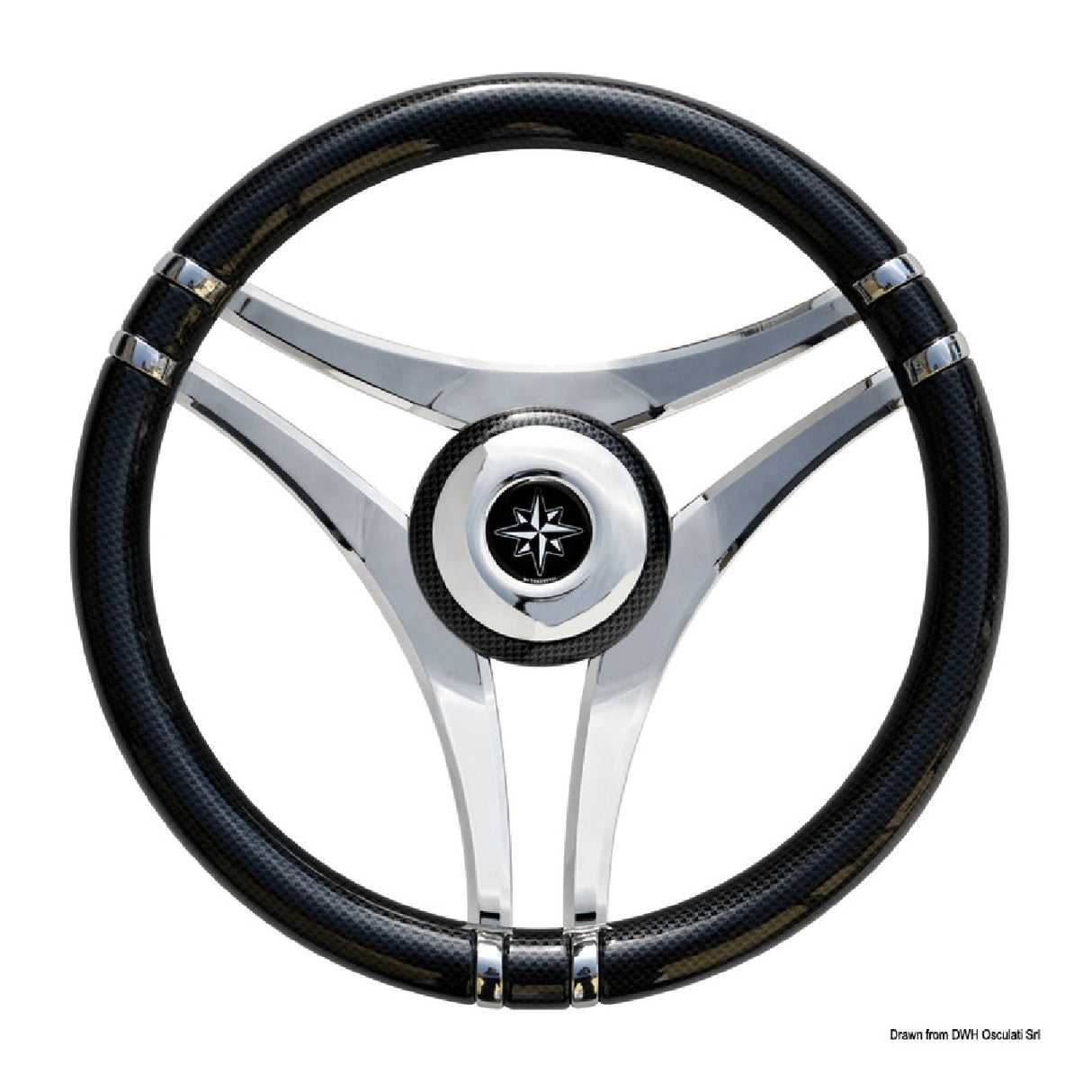 Osculati Volante Impact con razze in acciaio inox 350 mm 45.141.01