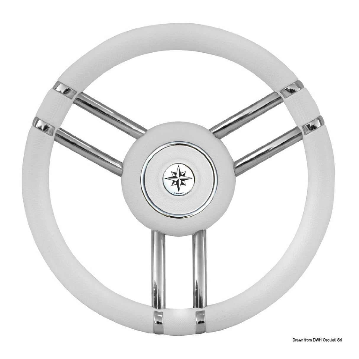 Osculati Apollo steering wheel in stainless steel and polyurethane 350 mm 45.178.11