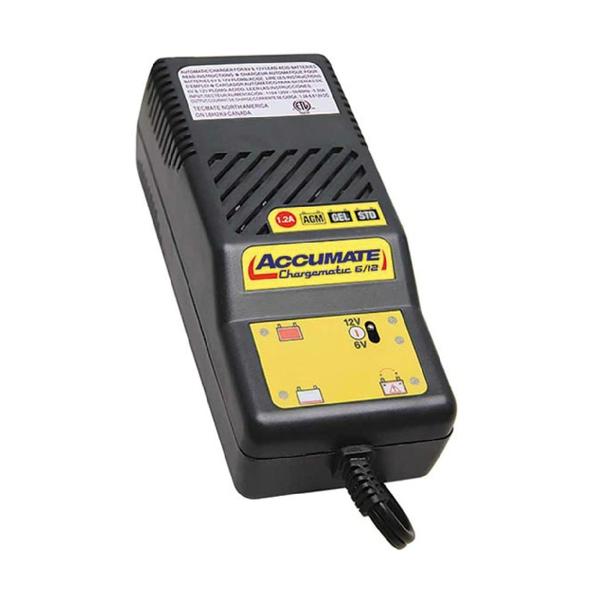 Cargador de batería Tecmate Accumate 6 V/12 voltios 1,2 amperios