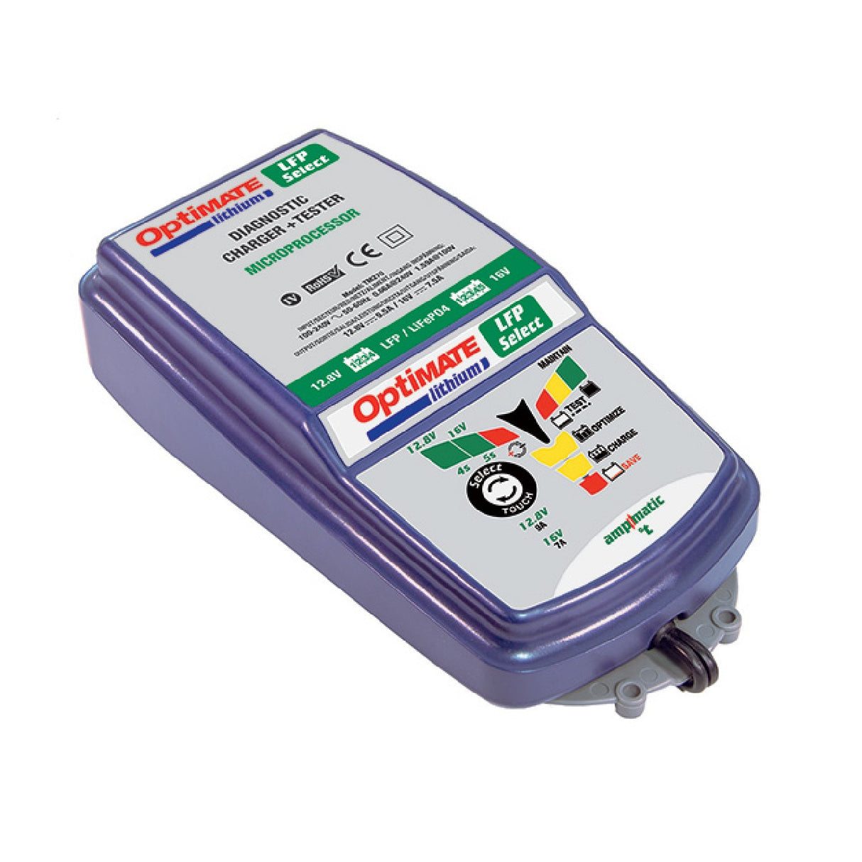 OPTIMATE Lithium Lfp Select Tecmate motorcycle scooter battery charger